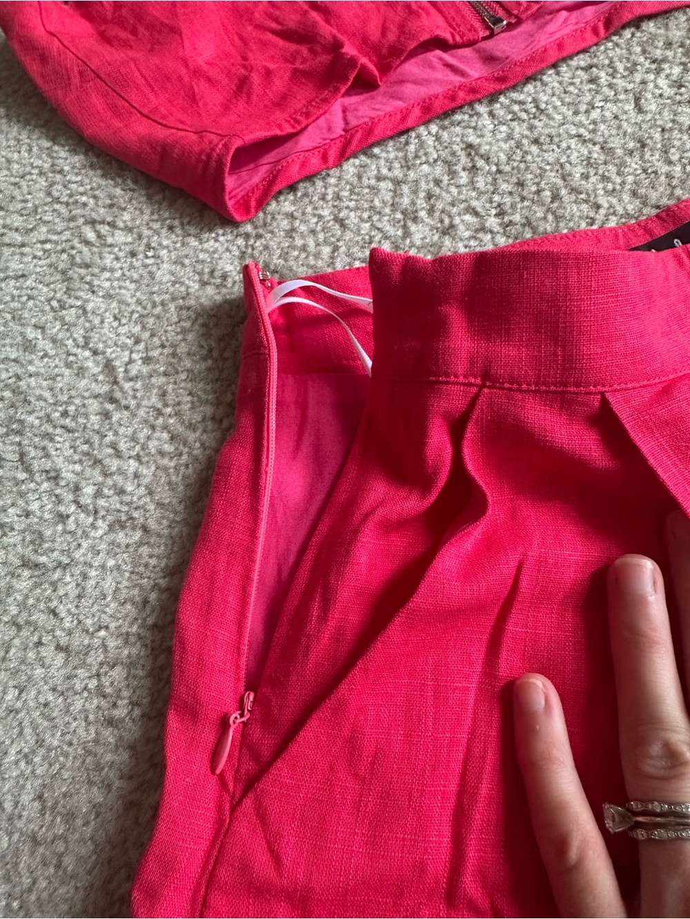 Lulu's Bright Pink Crop Top & High-Waist Shorts Set - Picture 4 of 4